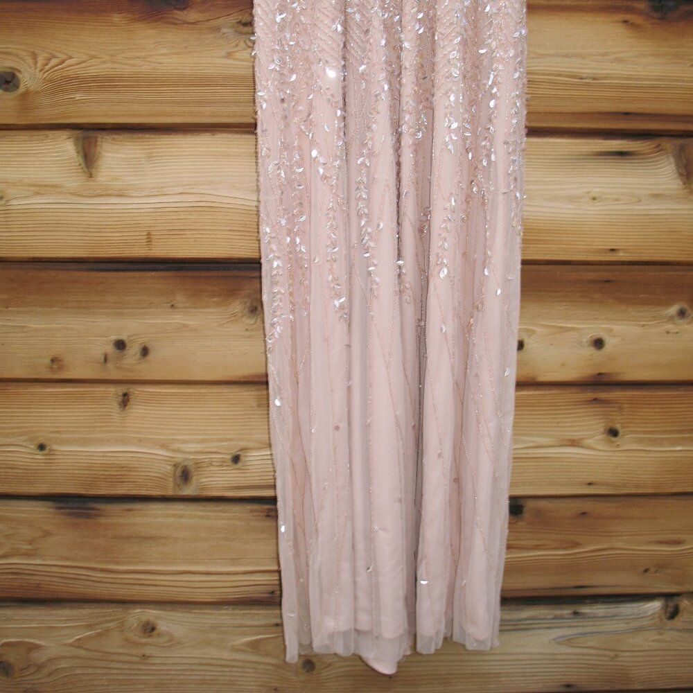 Mac Duggal 35109 Pink Embellished Flutter Sleeve Gown Dress MOB $698 - Picture 8 of 13